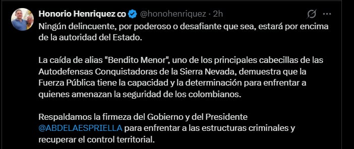 Honorio Henríquez afirmó que la caída de
