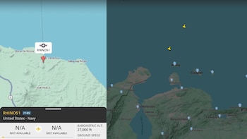 El caza estadounidense sobre territorio