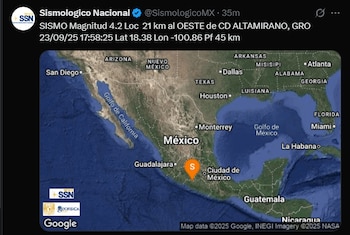 El movimiento telúrico fue de