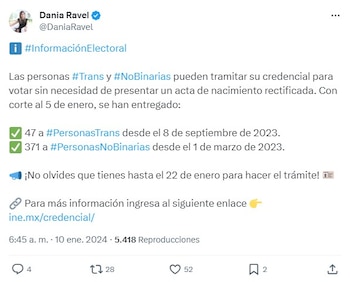 La consejera electoral indicó que