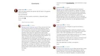 El comentario de Espinosa provocó la rápida reacción de Jorge Rausch, quien cuestionó el cambio de postura de la chef sobre los premios internacionales - crédito @leoescocina/ Instagram