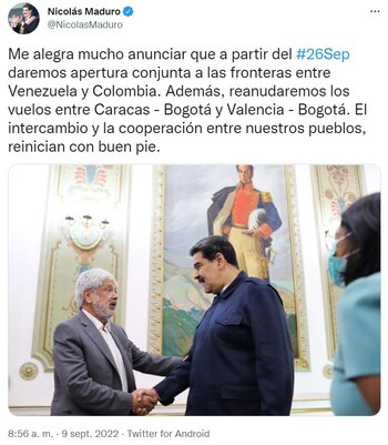 Gustavo Petro y Nicolás Maduro