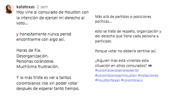 Denuncia de desórdenes en votaciones de la primera vuelta en Houston, Texas - crédito katatexas/Instagram
