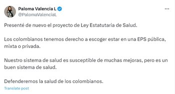 La congresista de oposición radicó