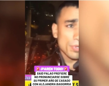 “No puedo declarar”: Said Palao esquiva preguntas sobre su matrimonio con Alejandra Baigorria. Captura: Amor y Fuego.
