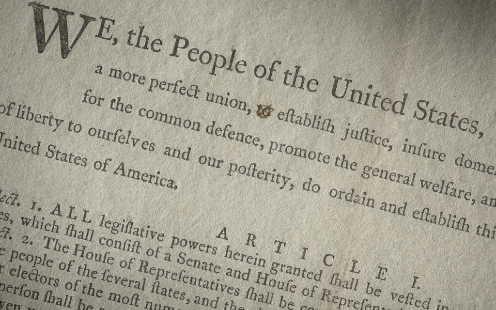 Un borrador de la Constitución de Estados Unidos con anotaciones manuscritas de Rufus King