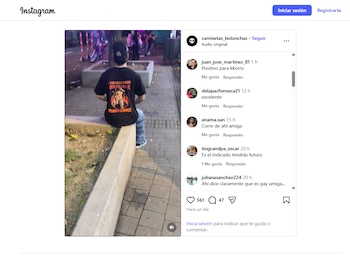 El usuario difundió a un hombre con una camisa en referencia a Abelardo de la Espriella - crédito @camisetas_bolonchas/Instagram