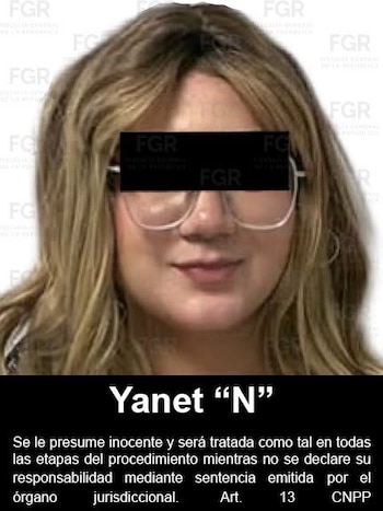 Yanet "N" permanecerá presa durante el proceso. Crédito: FGR