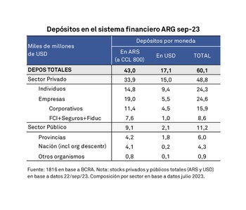 Depósitos en el sistema financiero
1816