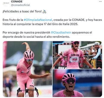 CONADE felicitando a Isaac del