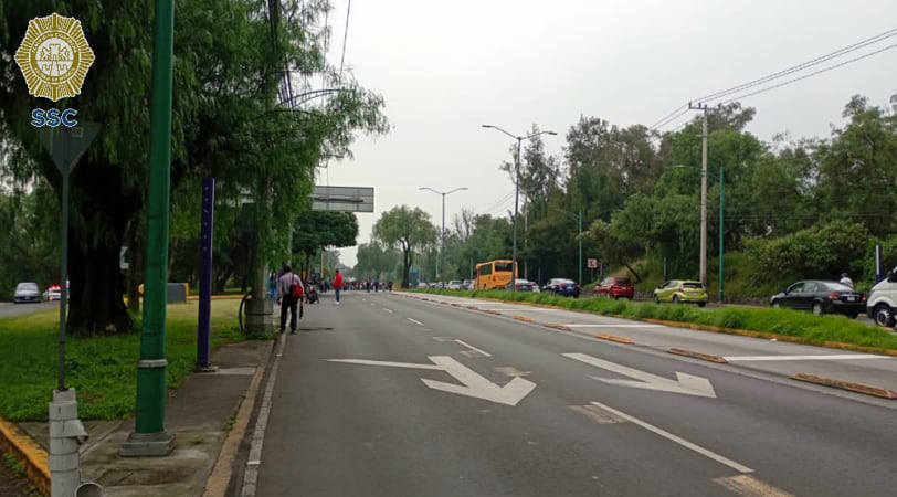 Manifestantes se desplazan sobre Av. Insurgentes próximos a Circuito Escolar (
OVIAL_SSCCDMX)