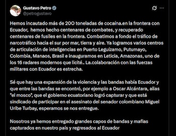 Gustavo Petro - crédito @petrogustavo/X