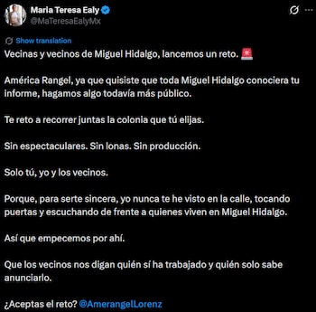 Reto de María Teresa Ealy.