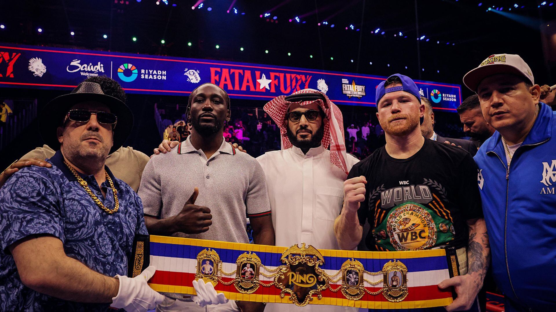 La pelea entre Saúl Canelo Álvarez y Terence Crawford fue anunciada de manera oficial el pasado 3 en Riad, Arabia Saudita (X@Turki_alalshikh)