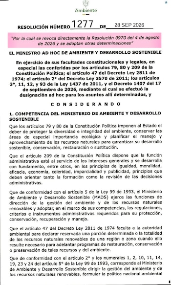 Ministerio de Ambiente anuló cambios de área y cartografía en reserva de Santurbán - crédito @ComiteSanturban/X