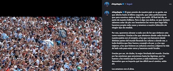 El agradecimiento del Chiqui Tapia a los hinchas argentinos