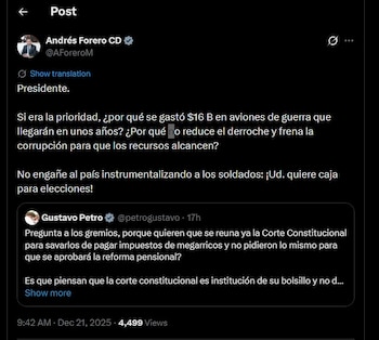 Andrés Forero también contestó al