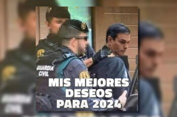 Captura del fotomontaje difundido.