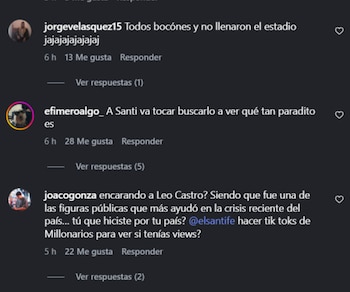 Los usuarios se fueron en contra del hincha y el streamer tras encarar a Leonardo Castro-crédito Instagram
