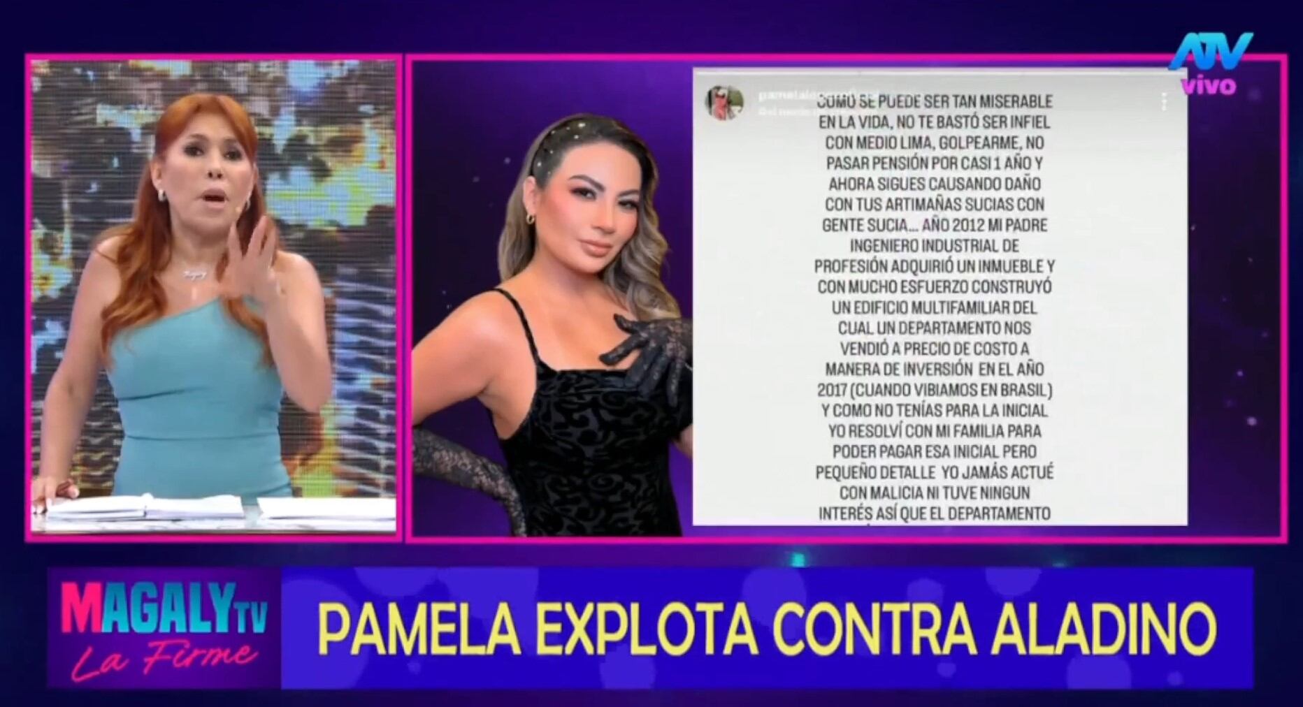 Pamela López denuncia a Christian Cueva por vender su vivienda y lo llama “infiel y manipulador”. Infobae Perú / Captura TV - Magaly TV La Firme