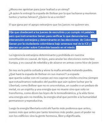 Gustavo Petro y sus incongruencias frente al reconocimiento de resultados