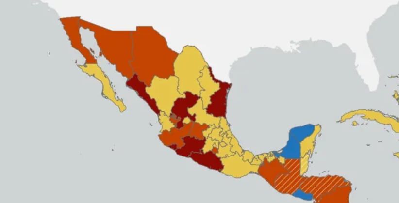 Cinco estados de México están clasificados en Nivel 4 de alerta de viaje, la máxima categoría según el Departamento de Estado estadounidense (Departamento de Estado de EE.UU.)