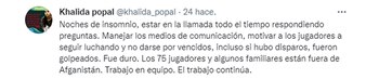 El posteo de Khalida en