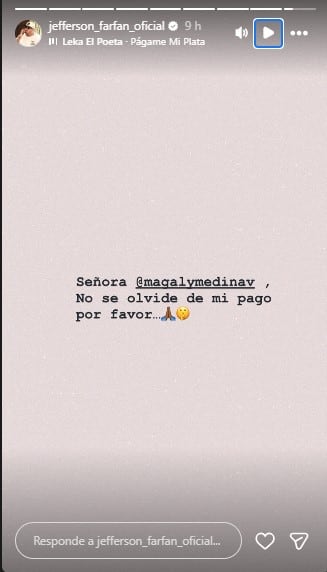 Jefferson Farfán utiliza sus redes sociales para recordarle a Magaly Medina el pago pendiente tras un juicio anterior.