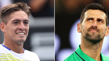 Sebastián Báez y Novak Djokovic