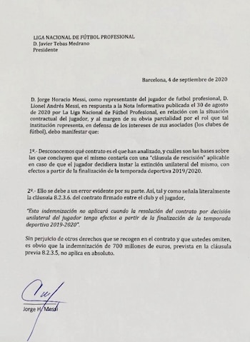 La respuesta de Jorge Messi