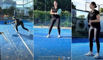 Indiana Cubero jugando al pádel (Foto: IG/@nikitaneumannoficial)