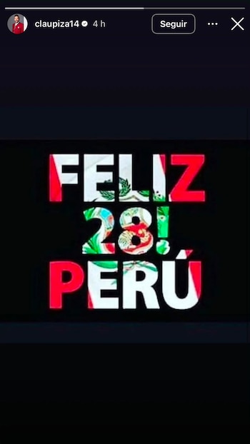 Claudio Pizarro y su publicación sobre 28 de julio en redes sociales.