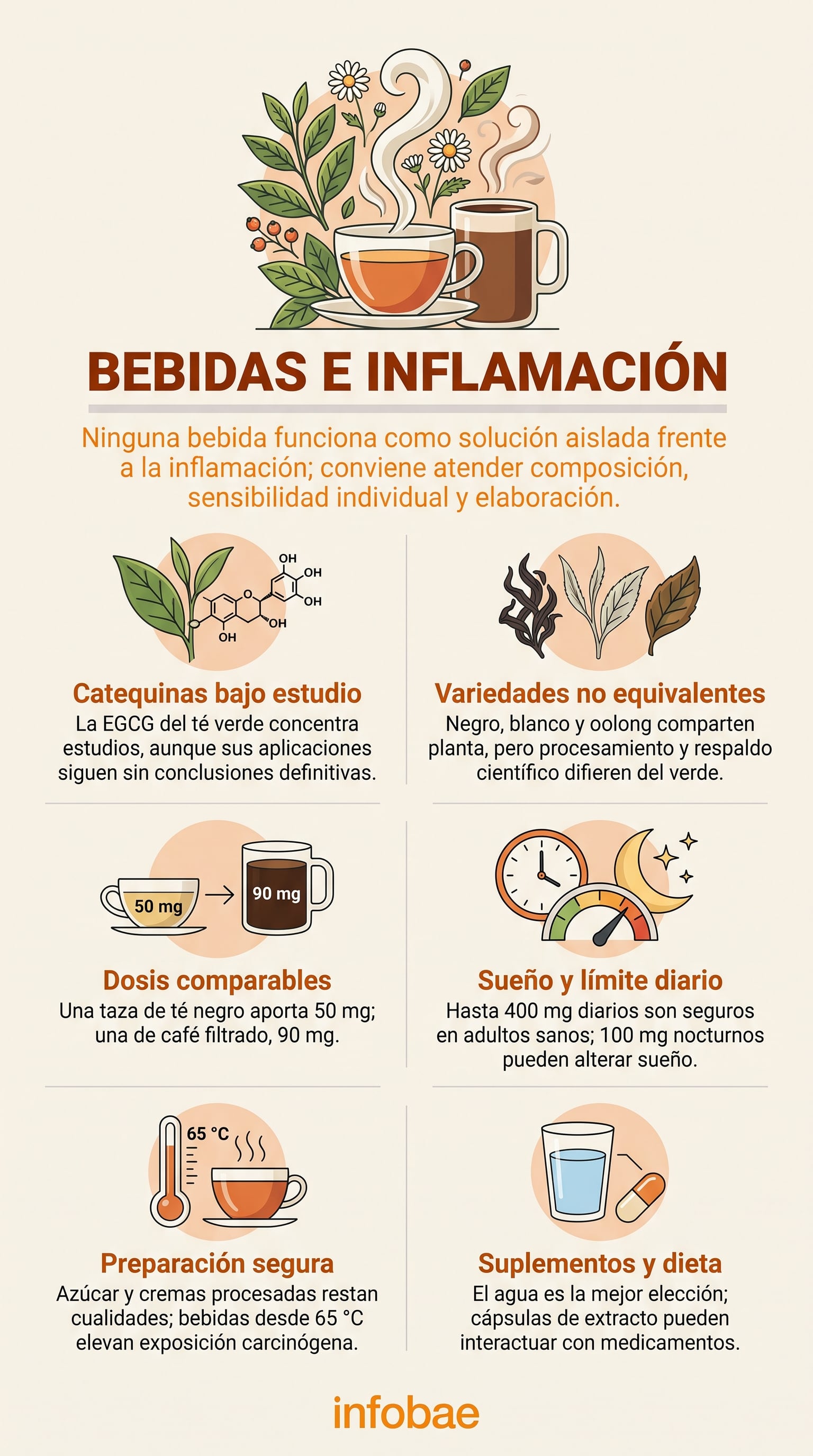 El té verde concentra la mayor parte de la investigación sobre compuestos asociados con la inflamación. (Imagen Ilustrativa Infobae)