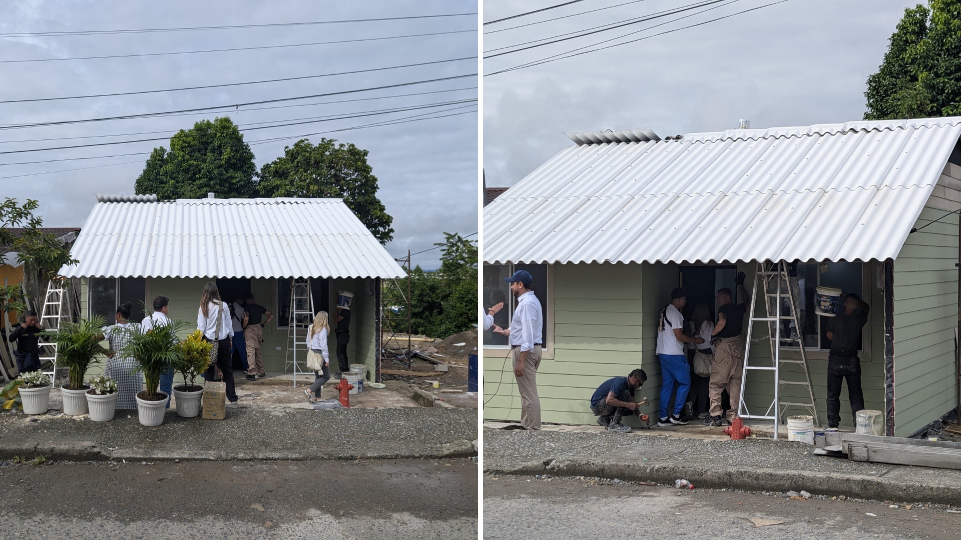 La casa entregada cuenta con 66 metros cuadrados y está distribuida en tres habitaciones, baño, cocina-comedor, sala y terrazas protegidas - crédito @Fr_Palacios/X