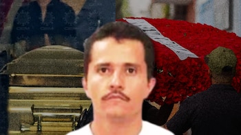 Féretro de color dorado, música