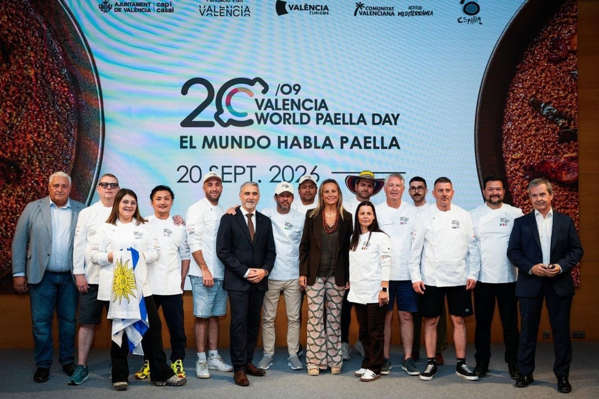 18/09/2026 Presentación del World Paella Day 2026.Una decena de chefs internacionales, procedentes de Uruguay, Brasil, México, Rumanía, Francia, Suiza, Dinamarca, Japón, Bulgaria, Ecuador, Colombia y Reino Unido, buscarán convertirse en