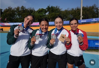 Yareli Acevedo, Sofía Arreola, Antonieta Gaxiola y Andrea Robles conquistaron el segundo lugar en la persecución por equipos femenil de los Juegos Centroamericanos y del Caribe Santo Domingo 2026.