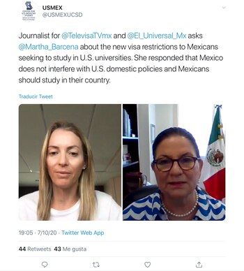 El tuit fue borrado por