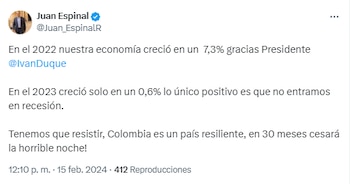 El congresista manifestó que "cesará