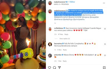 Mabel Moreno celebra su cumpleaños.