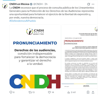 La CNDH defendió lineamientos sobre la protección de derechos de las audiencias