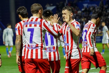 Los jugadores del Atlético de