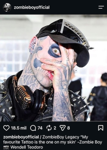 Rock Genest dejó tras su muerte una importante carrera como modelo (zombieboyofficial)