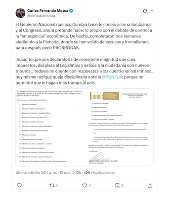 En este mensaje en X,