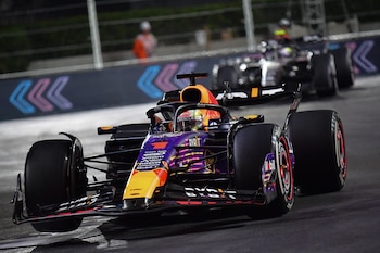 Max Verstappen durante una carrera en Las Vegas. (REUTERS)