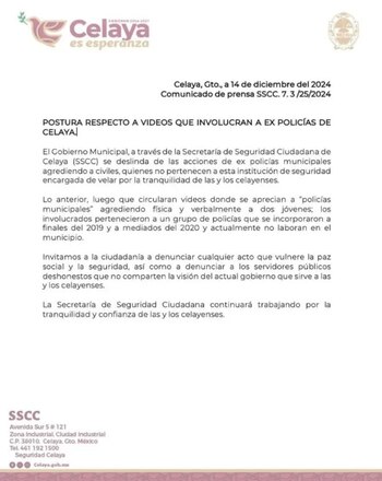 La Secretaría de Seguridad y