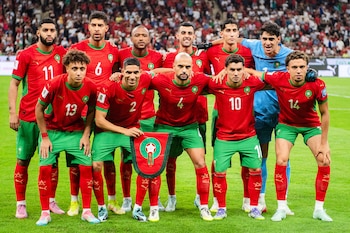 ARCHIVO - La selección de Marruecos posa para una foto de cara a su partido de la eliminatoria mundialista ante Níger en Rabat, el viernes 5 de septiembre de 2025 (AP Foto, archivo)
