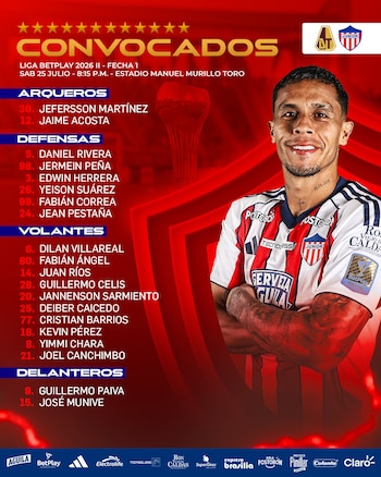 El equipo del bicampeón de Colombia y su debut en la capital musical de Colombia-crédito @JuniorClubSA/X