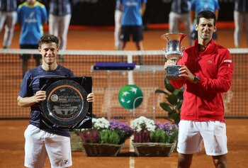 Diego Schwartzman y Novak Djokovic,