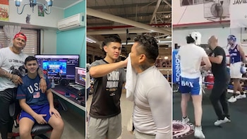 Chino Maidana y su hijo,